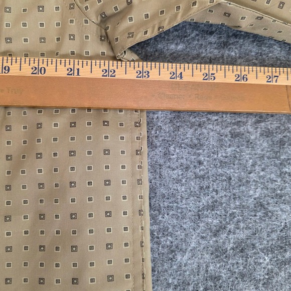 NWT Wrangler Classic Shirt Medium Tan Geometric Relaxed Long Sleeve Button Down - Picture 10 of 13